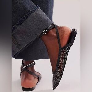 Free People Black Strappy Sandals